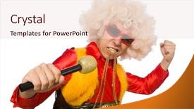  Presentation with clown - Colorful PPT layouts enhanced with halloween music - funny clown in fun concept backdrop and a sky blue colored foreground