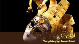  Presentation with mask - Audience pleasing presentation theme consisting of halloween music - golden venetian mask isolated backdrop and a tawny brown colored foreground