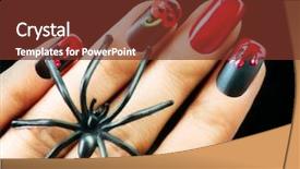  Presentation with nail art - Beautiful slide deck featuring halloween nail art design nail backdrop and a tawny brown colored foreground