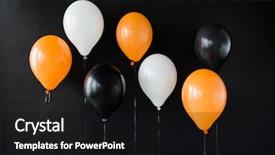  Presentation with birthday party - Presentation theme featuring halloween or birthday over black background and a black colored foreground