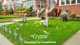  Presentation with brooklyn - Amazing slide set having halloween outdoor decorations in bay backdrop and a tawny brown colored foreground