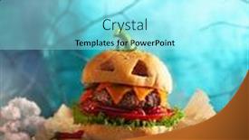  Presentation with scary halloween - Slide set featuring halloween-party-burger-in-shape background and a arctic colored foreground