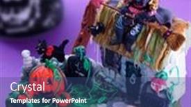  Presentation with haunted - Theme consisting of halloween-party-cake-design background and a ocean colored foreground