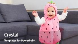  Presentation with dance - Presentation design featuring halloween party dressing baby dance background and a dark gray colored foreground