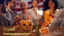  Presentation with scary halloween - Audience pleasing slide deck consisting of happy halloween with a scary backdrop and a tawny brown colored foreground