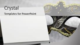  Presentation with carnival - Theme consisting of halloween party invitation - vintage carnival mask and white background and a light gray colored foreground