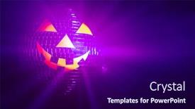  Presentation with disco ball - Beautiful PPT layouts featuring halloween-party-pumpkin-disco-ball backdrop and a dark gray colored foreground