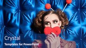  Presentation with sad girl - Presentation theme consisting of halloween-portrait-of-a-beautiful background and a ocean colored foreground