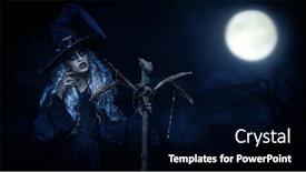  Presentation with witchcraft - Presentation design with halloween-portrait-of-an-ugly background and a black colored foreground