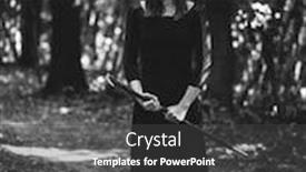  Presentation with creepy - Beautiful slide deck featuring halloween portrait of creepy woman backdrop and a dark gray colored foreground