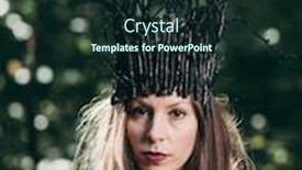  Presentation with creepy - Cool new slide deck with halloween portrait of creepy woman backdrop and a tawny brown colored foreground