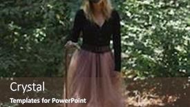  Presentation with creepy - Amazing slide set having halloween portrait of creepy woman backdrop and a tawny brown colored foreground