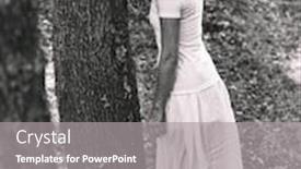  Presentation with creepy - Slide set enhanced with halloween portrait of creepy woman background and a gray colored foreground