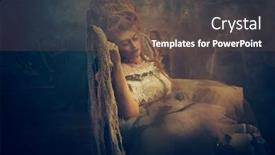  Presentation with old style - Beautiful presentation design featuring halloween portrait of the dead empress in the old abandoned castle ghost in the castle vintage style backdrop and a dark gray colored foreground
