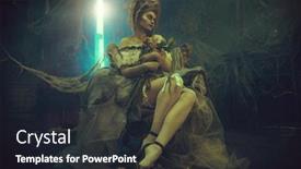  Presentation with old style - Colorful presentation enhanced with halloween portrait of the dead empress in the old abandoned castle ghost in the castle vintage style backdrop and a wine colored foreground