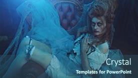  Presentation with ghost - Audience pleasing slide deck consisting of halloween-portrait-of-the-dead backdrop and a ocean colored foreground