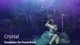  Presentation with old style - Cool new presentation design with halloween-portrait-of-the-dead backdrop and a navy blue colored foreground