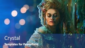  Presentation with ghost - Colorful presentation design enhanced with halloween-portrait-of-the-dead backdrop and a ocean colored foreground