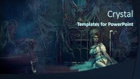  Presentation with old style - Presentation enhanced with halloween-portrait-of-the-dead background and a tawny brown colored foreground