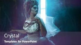  Presentation with old style - Slide deck enhanced with halloween-portrait-of-the-dead background and a violet colored foreground