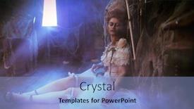  Presentation with old style - Colorful PPT theme enhanced with halloween-portrait-of-the-dead backdrop and a light blue colored foreground