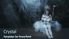  Presentation with old style - Presentation having halloween-portrait-of-the-dead background and a tawny brown colored foreground