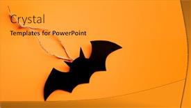  Presentation with halloween bat - Presentation theme featuring halloween-poster-black-silhouette background and a gray colored foreground