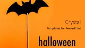  Presentation with halloween bat - PPT theme consisting of halloween-poster-black-silhouette background and a gray colored foreground