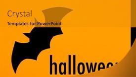  Presentation with halloween bat - Presentation design enhanced with halloween-poster-black-silhouette background and a gold colored foreground