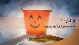  Presentation with zombies - Theme enhanced with halloween-pumpkin-basket background and a coral colored foreground