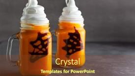  Presentation with cocktail party - Amazing PPT layouts having halloween-pumpkin-cocktail-with-whipped backdrop and a tawny brown colored foreground