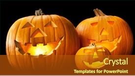  Presentation with scary halloween - Beautiful presentation featuring halloween pumpkin head jack lantern backdrop and a crimson colored foreground