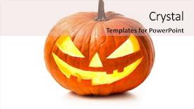  Presentation with white candles - Presentation theme having halloween pumpkin head jack lantern background and a lemonade colored foreground
