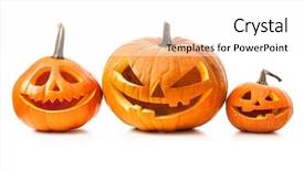  Presentation with lantern - PPT theme featuring halloween pumpkin head jack lantern background and a white colored foreground