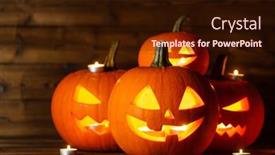  Presentation with lanterns - Beautiful theme featuring halloween-pumpkin-head-lanterns backdrop and a wine colored foreground