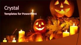  Presentation with lantern - Cool new theme with halloween pumpkin lantern decoration backdrop and a wine colored foreground