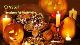  Presentation with lantern - Cool new PPT layouts with halloween pumpkin lantern trick backdrop and a tawny brown colored foreground