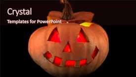  Presentation with black jack - Slide deck consisting of dark spooky cemetery with very old stone cross background and a tawny brown colored foreground