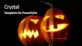  Presentation with lantern - Presentation enhanced with halloween pumpkins jack-o-lantern background and a black colored foreground