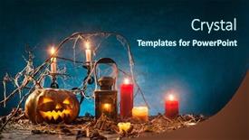  Presentation with dark blue - Audience pleasing PPT layouts consisting of halloween-pumpkins-on-dark-blue backdrop and a navy blue colored foreground