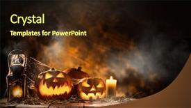  Presentation with halloween - Audience pleasing PPT theme consisting of halloween pumpkins still-life background backdrop and a wine colored foreground