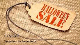  Presentation with price - Presentation design consisting of halloween sale - a paper price background and a coral colored foreground