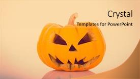 Presentation with scary halloween - Amazing PPT theme having halloween scary face pumpkin filtered image processed vintage effect backdrop and a blonde colored foreground