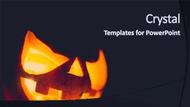  Presentation with scary - Audience pleasing slide deck consisting of halloween scary face pumpkin filtered backdrop and a wine colored foreground