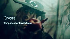  Presentation with scary halloween - Presentation theme consisting of halloween-scary-old-witch-holds background and a navy blue colored foreground