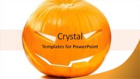  Presentation with spooky - Theme having halloween scary pumpkin isolated over white background traditional spooky jack-o-lantern holiday decoration background and a gold colored foreground