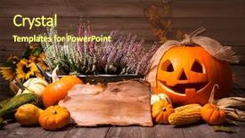  Presentation with halloween - Presentation theme consisting of halloween still life with pumpkins background and a tawny brown colored foreground