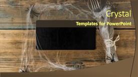  Presentation with rustic blackboard - Slide set featuring halloween-table-setting-with-blank background and a tawny brown colored foreground