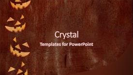  Presentation with human face set of faces - Presentation theme with halloween template with jackolantern faces background and a  colored foreground