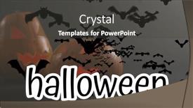  Presentation with halloween bat - Theme consisting of halloween-text-banner-and-multiple background and a dark gray colored foreground